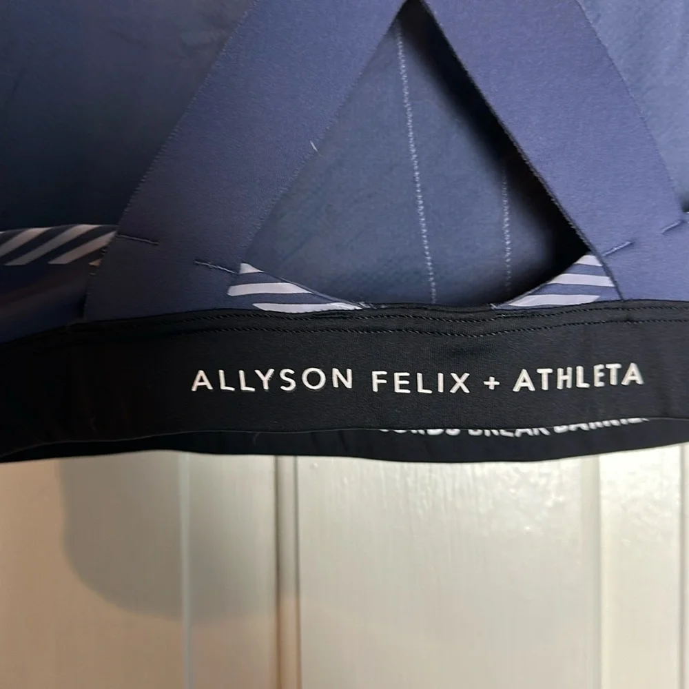 Allyson Felix + Athleta Ultimate Sport bra Size:Medium Color:Black/Blue